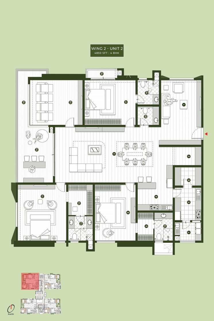 Floor Plan, sumadhura-palais-royale 4 Bedroom 4030 Sq.Ft. Apartment In Puppalaguda Hyderabad 7863038