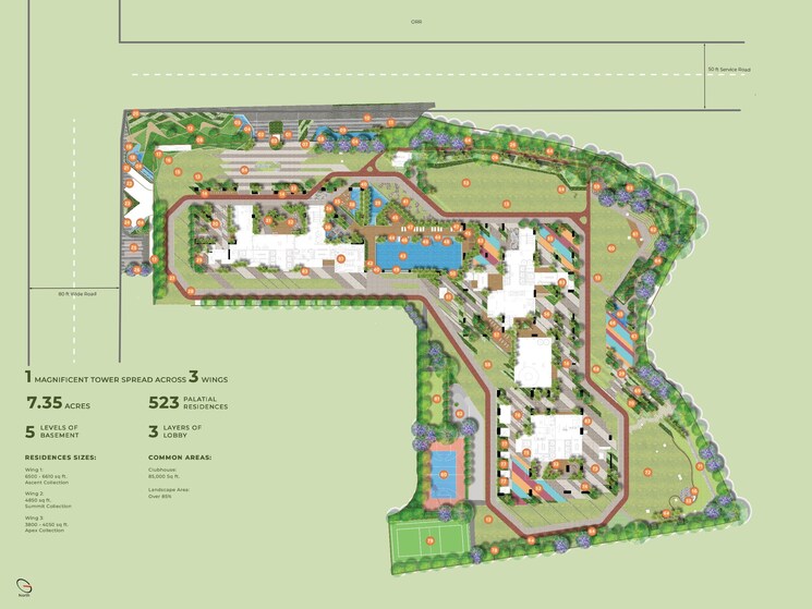 Master Plan, sumadhura-palais-royale 4 Bedroom 4030 Sq.Ft. Apartment In Puppalaguda Hyderabad 7863038