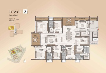 Floor Plan in 4 BHK Apartment at Western Marina, Puppalaguda – for Sale