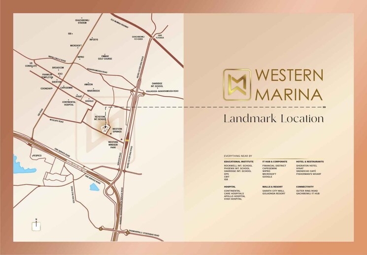 Map Location, western-marina 4 Bedroom 6035 Sq.Ft. Apartment In Puppalaguda Hyderabad 7863091