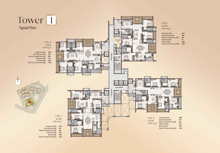 Master Plan, western-marina 4 Bedroom 5480 Sq.Ft. Apartment In Puppalaguda Hyderabad 7863095