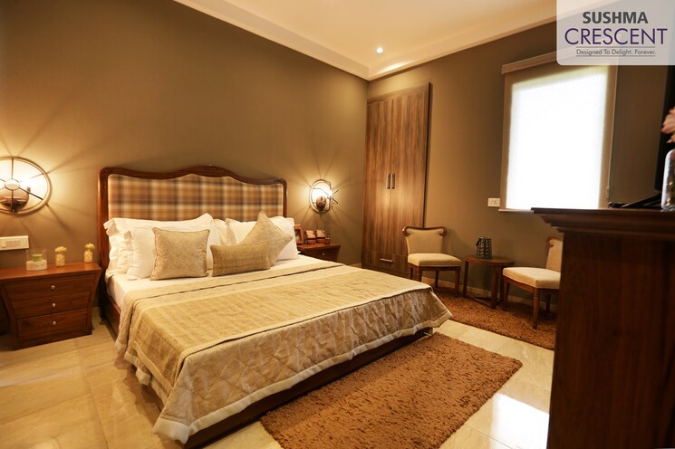 Bedroom, sushma-crescent 3 Bedroom 1310 Sq.Ft. Apartment In Dhakoli Zirakpur 7865172