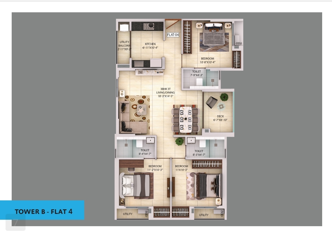 3 BHK + Study Room Apartment For Sale in Srijan Optima