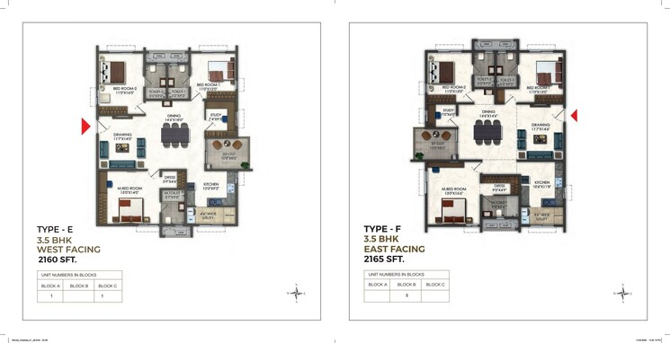 Floor Plan, ramky-one-odyssey 3 Bedroom 1750 Sq.Ft. Apartment In Narsingi Hyderabad 7868869