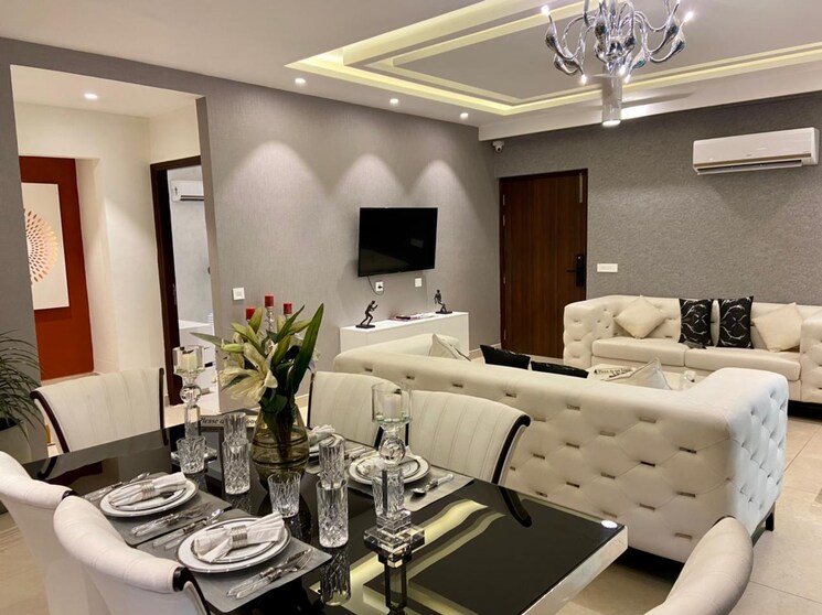 Living Room, maya-green-lotus-utsav 3 Bedroom 2100 Sq.Ft. Apartment In International Airport Road Zirakpur 7870403