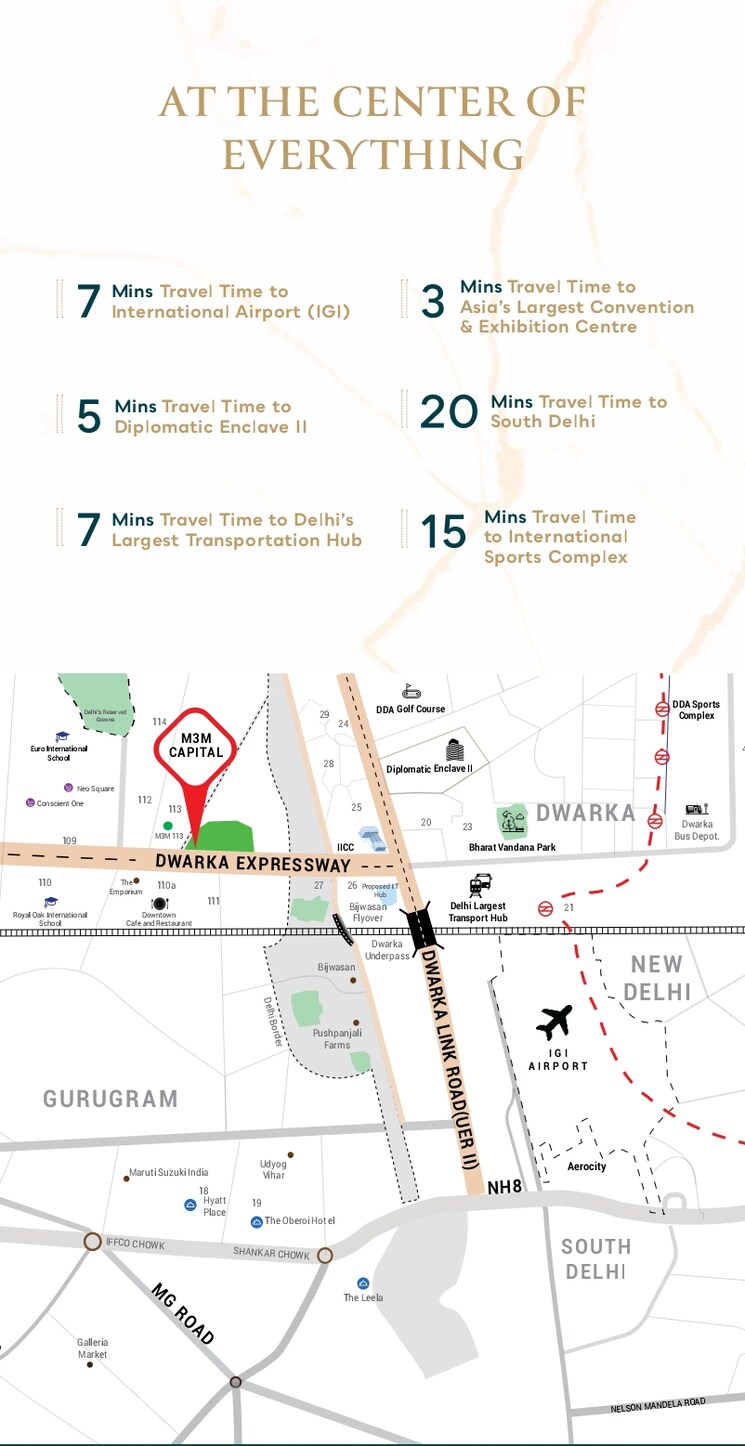 Map Location, m3m-capital 3 Bedroom 1665 Sq.Ft. Apartment In Sector 113 Gurgaon 7873987