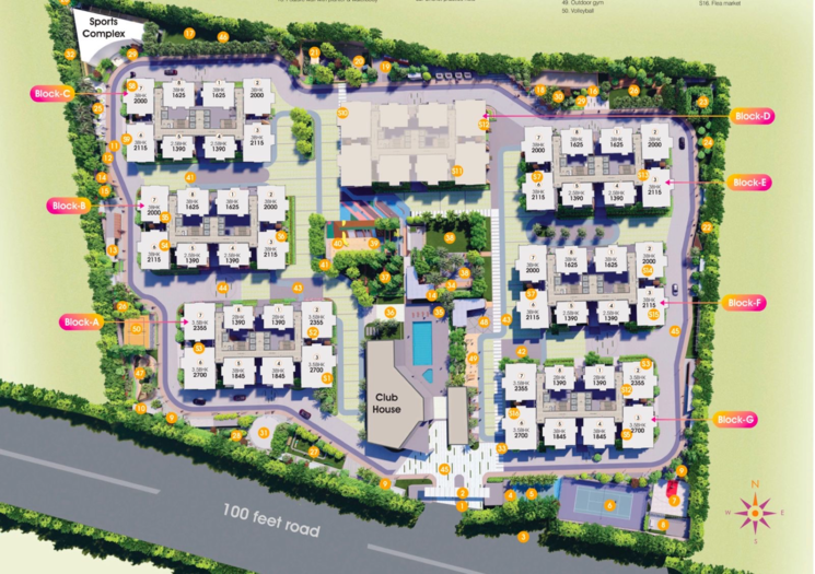 Master Plan, vision-arsha 3.5 Bedroom 2355 Sq.Ft. Apartment In Osman Nagar Hyderabad 7874398