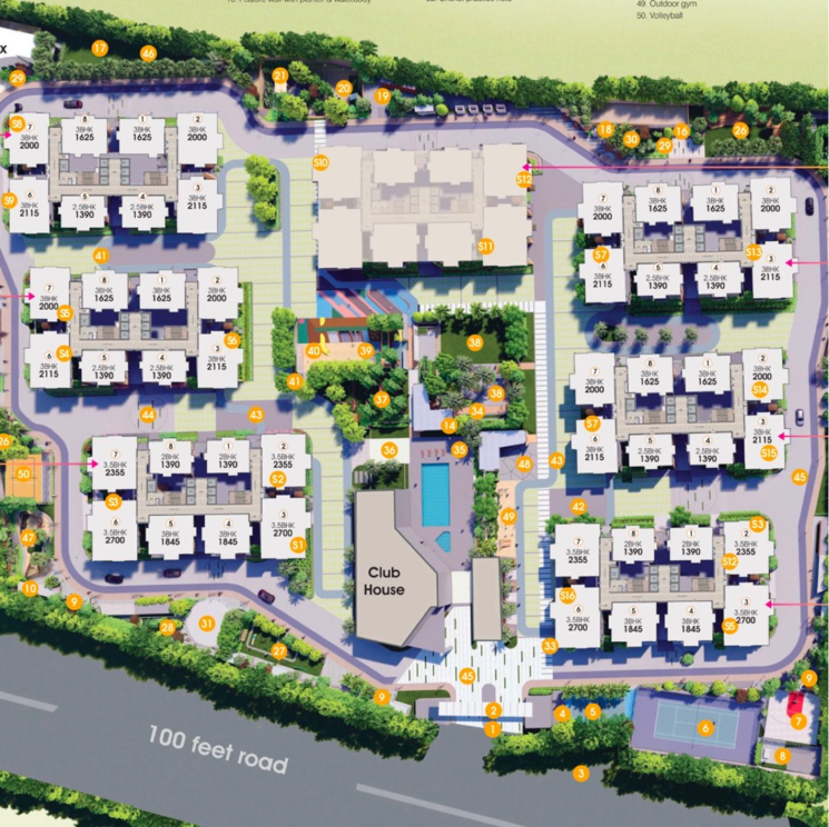 Master Plan, vision-arsha 2 Bedroom 1390 Sq.Ft. Apartment In Osman Nagar Hyderabad 7874481