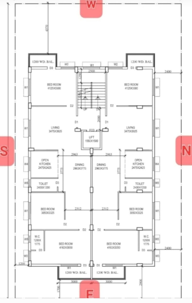 Floor Plan, new town 3 Bedroom 1485 Sq.Ft. Apartment In New Town Kolkata 7874842
