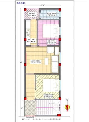 Floor Plan in 2 BHK Builder Floor at Jodugulla Palem – for Sale