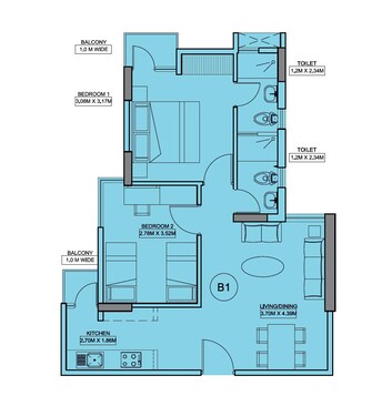 2 BHK Apartment For Resale in Wave Dream Homes Dasna Ghaziabad  7876353