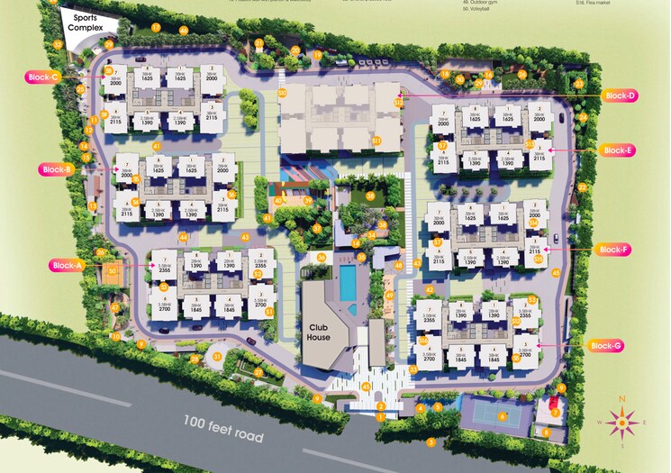 Master Plan, vision-arsha 3 Bedroom 1625 Sq.Ft. Apartment In Tellapur Hyderabad 7876998