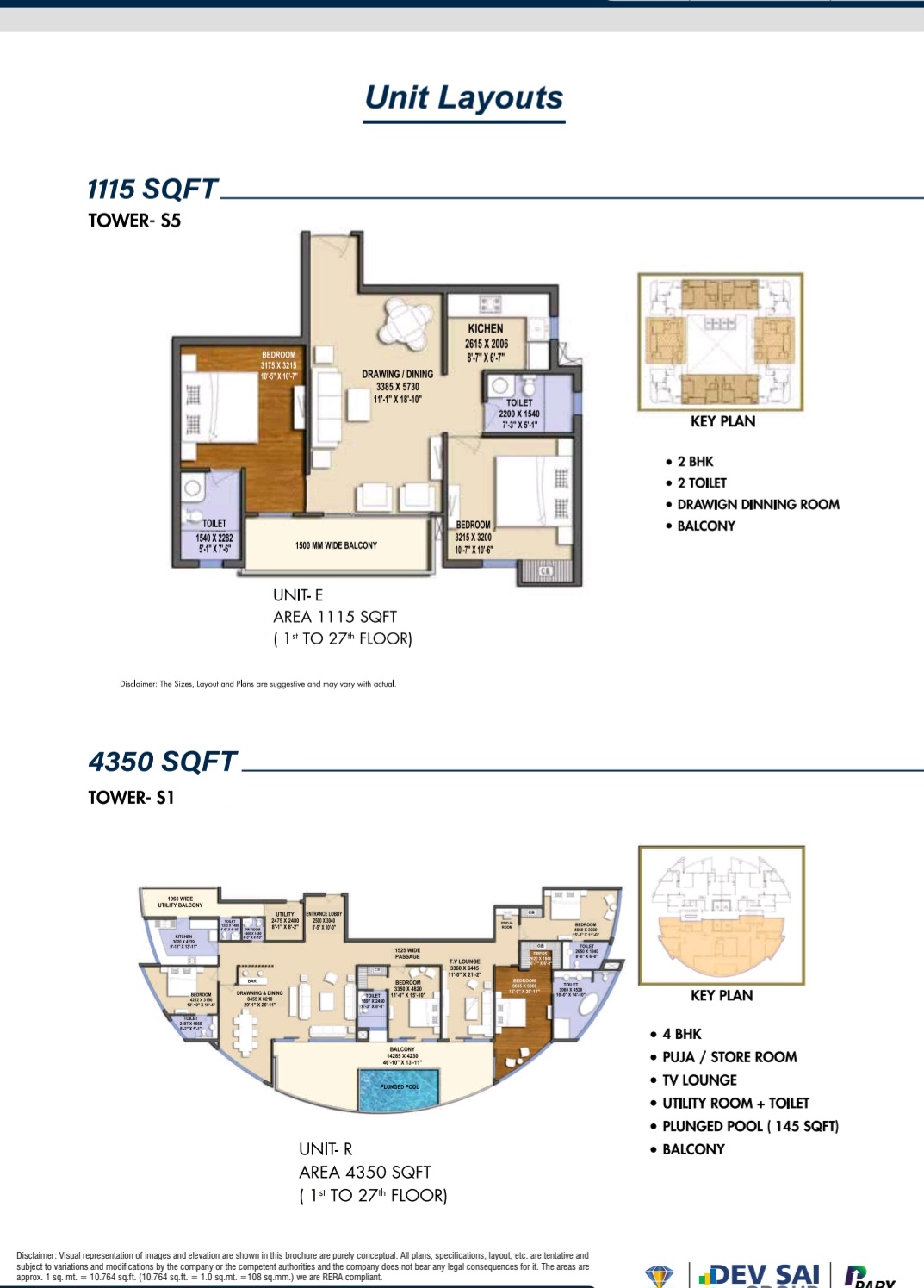 2 BHK 1115 Sq.Ft. Apartment in Le Solitairian City