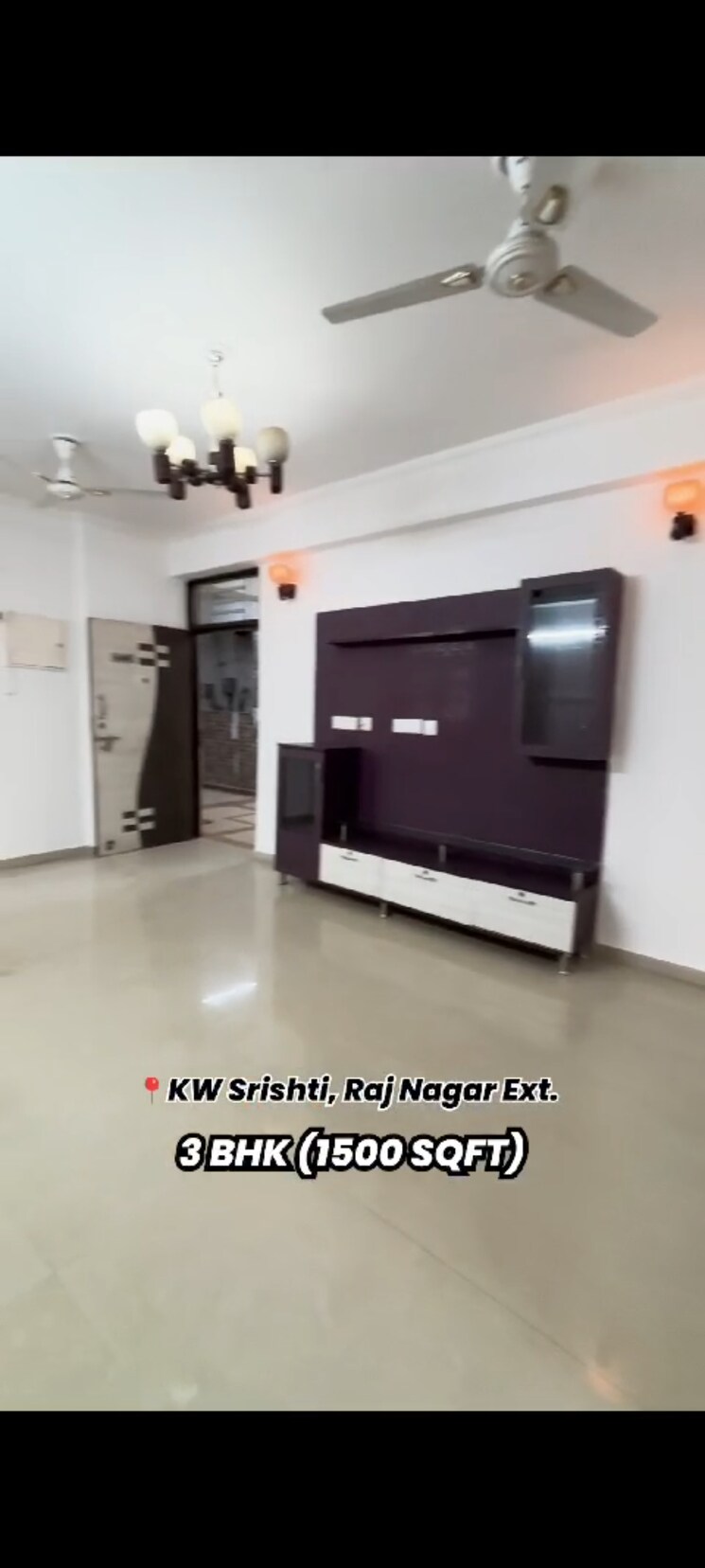 Living Room, kw-srishti 3 Bedroom 1500 Sq.Ft. Apartment In Raj Nagar Extension Ghaziabad 7879581