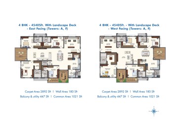 Floor Plan in 3 BHK Apartment at Rajapushpa Pristinia, Kokapet – for Sale