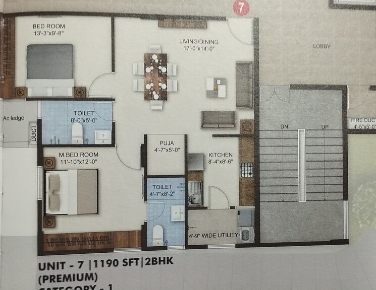 Floor Plan, bandlaguda jagir 2 Bedroom 1120 Sq.Ft. Apartment In Bandlaguda Jagir Hyderabad 7880733