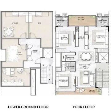 Floor Plan in 3.5 BHK Apartment at Smart World Gems, Sector 89 – for Sale