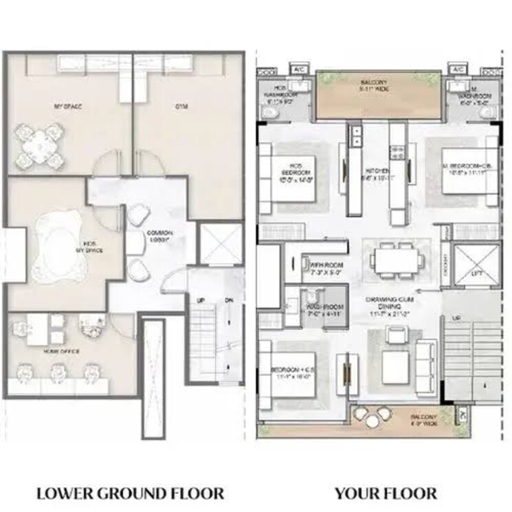 Floor Plan, smart-world-gems 3.5 Bedroom 1423 Sq.Ft. Apartment In Sector 89 Gurgaon 7881049