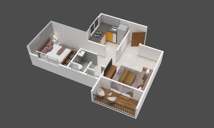 Floor Plan, mundhwa 1 Bedroom 550 Sq.Ft. Builder Floor In Mundhwa Pune 7881050