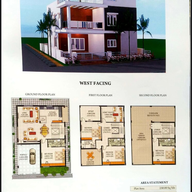 Floor Plan, arsl-green-villas 4 Bedroom 3450 Sq.Ft. Villa In Shaili Gardens Hyderabad 7886404