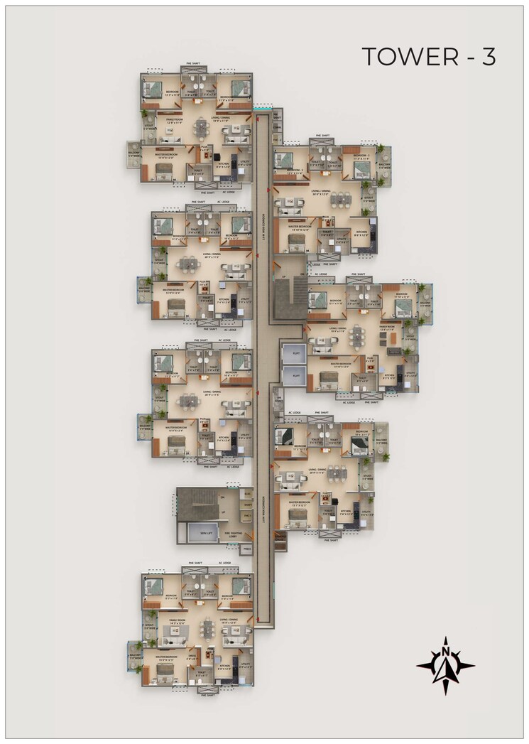 Master Bedroom, ramky-one-astra 3 Bedroom 2000 Sq.Ft. Apartment In Kokapet Hyderabad 7886699