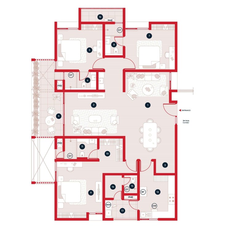 Floor Plan, myscape-songs-of-the-sun 4 Bedroom 3280 Sq.Ft. Apartment In Financial District Hyderabad 7886717