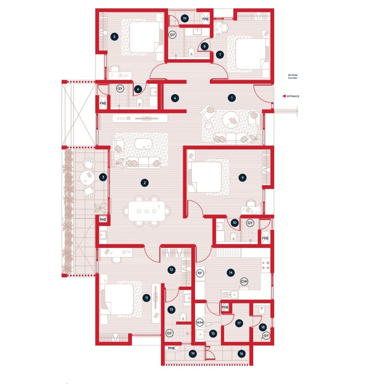 Floor Plan, myscape-songs-of-the-sun 4 Bedroom 3280 Sq.Ft. Apartment In Financial District Hyderabad 7886717