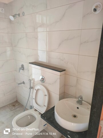 Bathroom in 1 BHK Apartment at Two Roses CHS, Kondhwa – for Sale