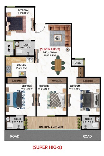 Floor Plan in 4 BHK Builder Floor at Sector 72 – for Sale
