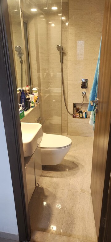 Bathroom in 1 BHK Apartment at Hiranandani Regent Hill, Powai – for Rent