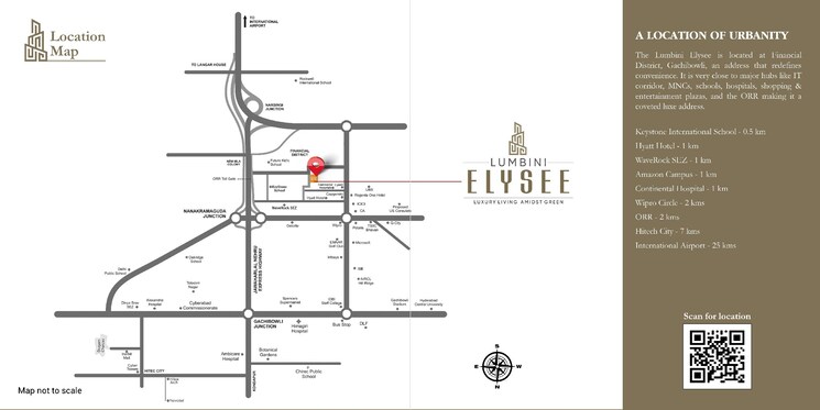 Map Location, lumbini-elysee 3.5 Bedroom 3128 Sq.Ft. Apartment In Puppalaguda Hyderabad 7896795