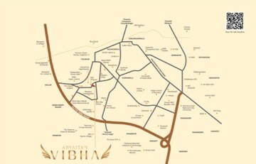 3 BHK Apartment – Map Location View at Advaitas Vibha, Osman Nagar - for Sale