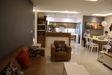 Living Room in 3 BHK Apartment at Adani The Meadows, Near Vaishno Devi Circle On Sg Highway – for Rent