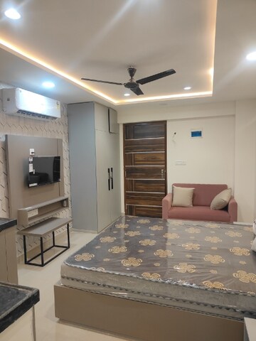 Living Room in Studio Apartment at Okay Plus Solitaire Suites, Ramnagariya – for Rent