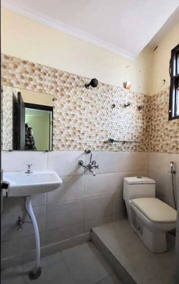 Bathroom in 2 BHK Builder Floor at Mehrauli – for Rent