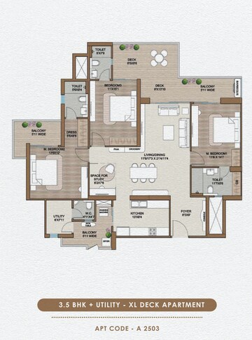 Floor Plan in 3.5 BHK Apartment at Smart World One DXP, Sector 113 – for Sale