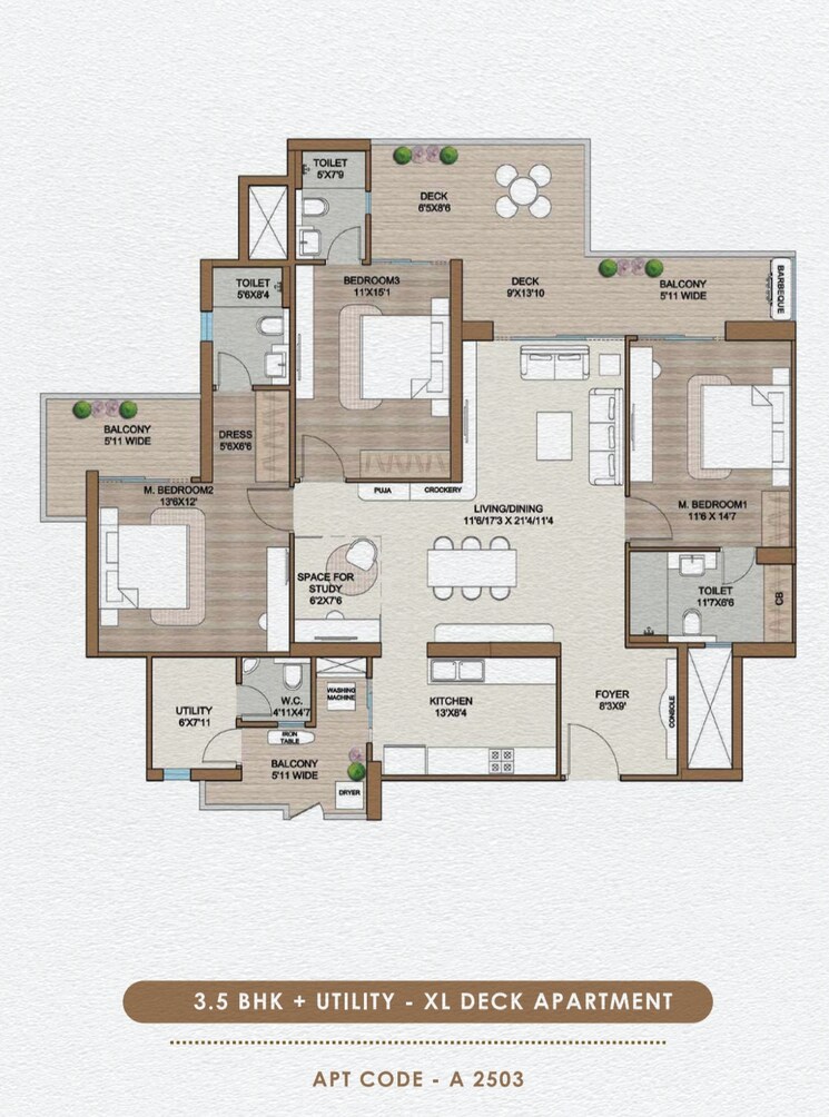Floor Plan, smart-world-one-dxp 3.5 Bedroom 2503 Sq.Ft. Apartment In Sector 113 Gurgaon 7902629