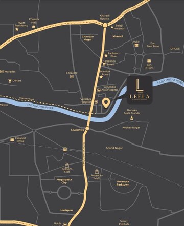 2 BHK Apartment – Map Location View at Empyrean Leela, Kharadi - for Sale