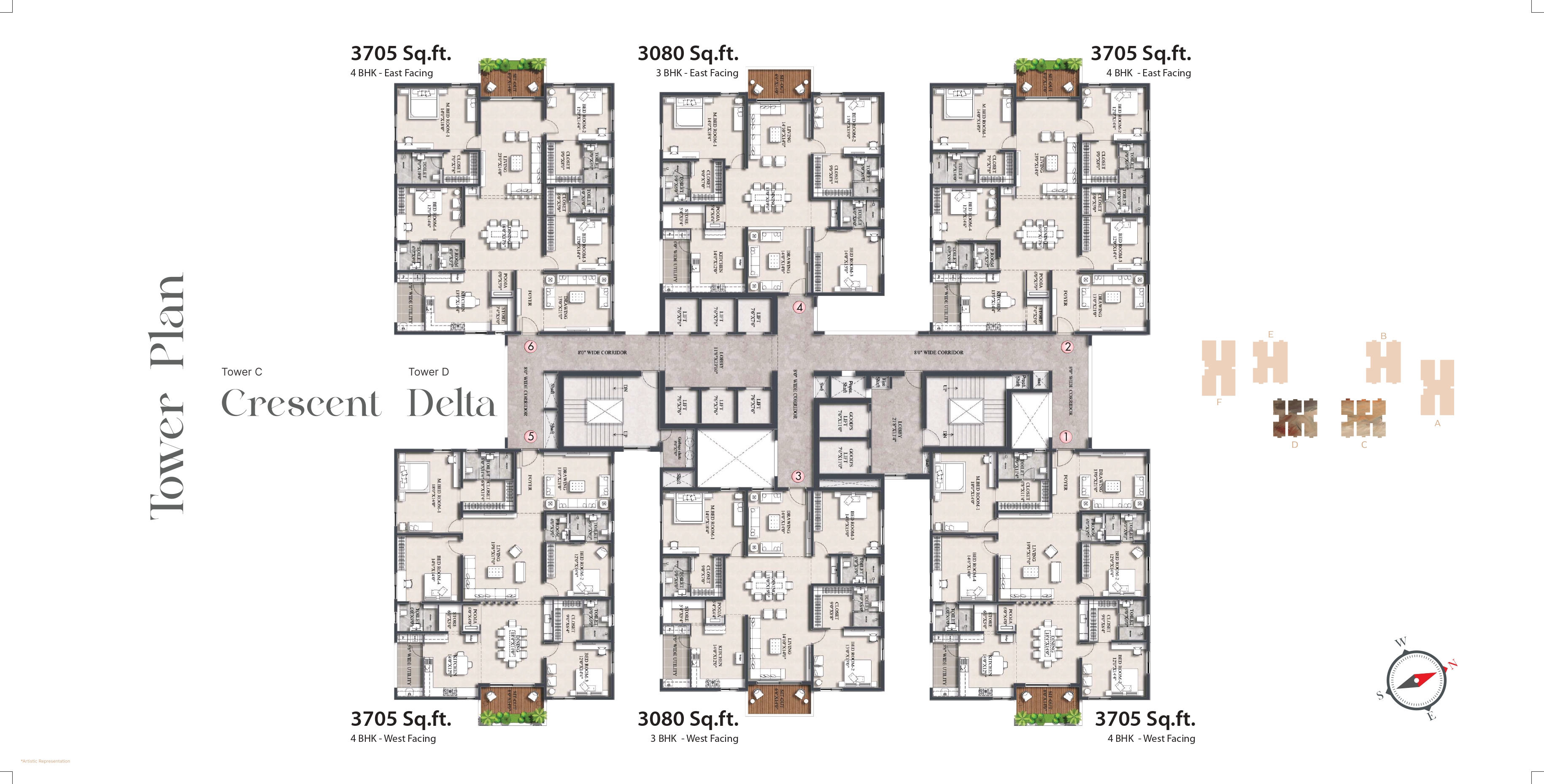 3 BHK + Study Room Apartment For Sale in Rajapushpa Infina