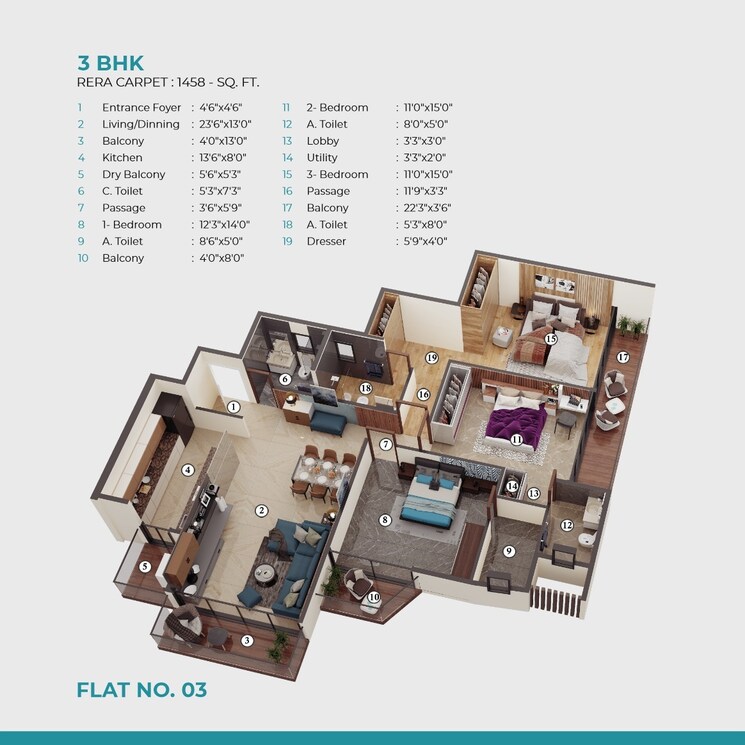 Floor Plan, gurukrupa-alaknanda 3 Bedroom 1200 Sq.Ft. Apartment In Vile Parle West Mumbai 7909480