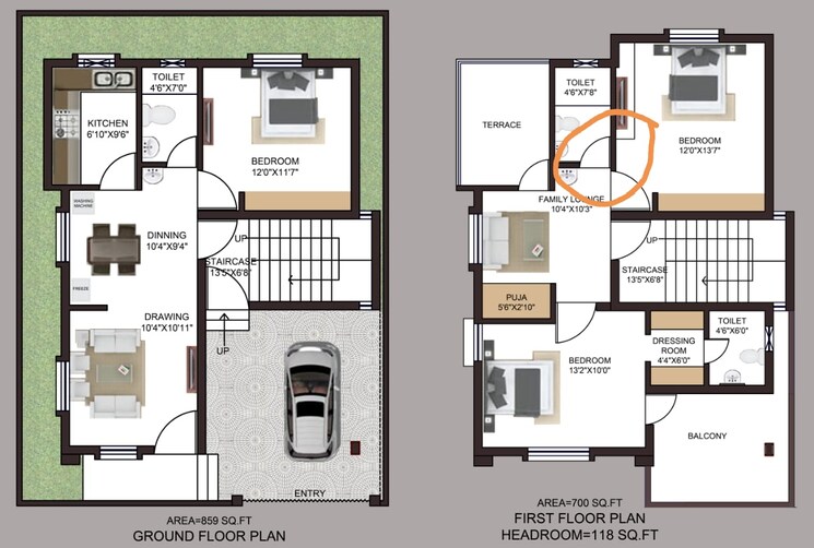 Floor Plan, satyabhamapur 4 Bedroom 1800 Sq.Ft. Villa In Satyabhamapur Bhubaneswar 7911871