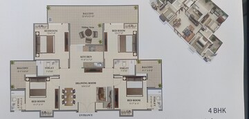 Floor Plan in 3 BHK Apartment at Sector 104 – for Sale
