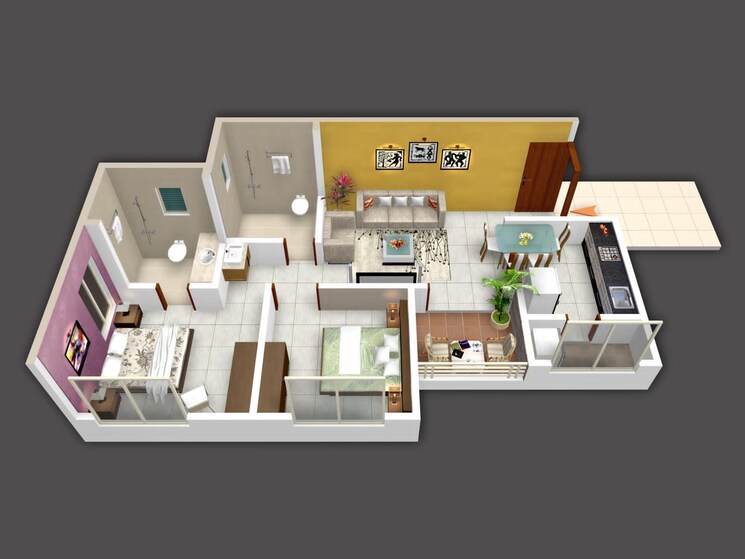 Floor Plan, kohinoor-artize 1 Bedroom 640 Sq.Ft. Apartment In Hadapsar Pune 7914936