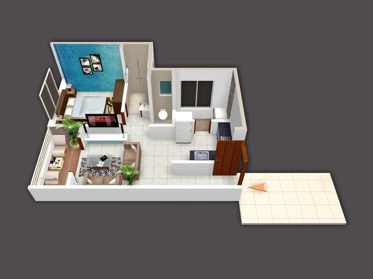 Floor Plan, kohinoor-artize 1 Bedroom 640 Sq.Ft. Apartment In Hadapsar Pune 7914936