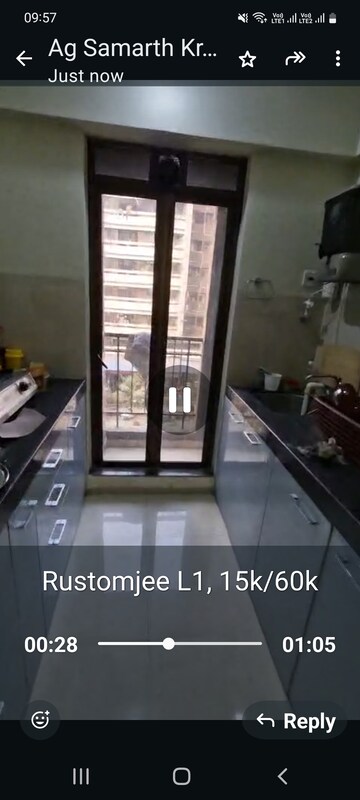 Kitchen in 1 BHK Apartment at Rustomjee Avenue L WING A B C D, Virar West – for Rent