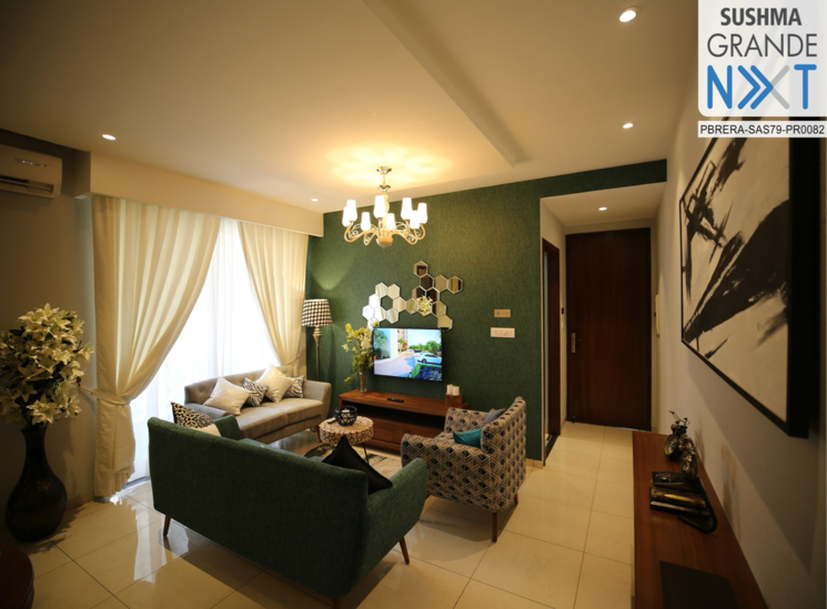 Living Room, sushma-grande-nxt 3 Bedroom 1650 Sq.Ft. Apartment In Ghazipur Zirakpur 7917234