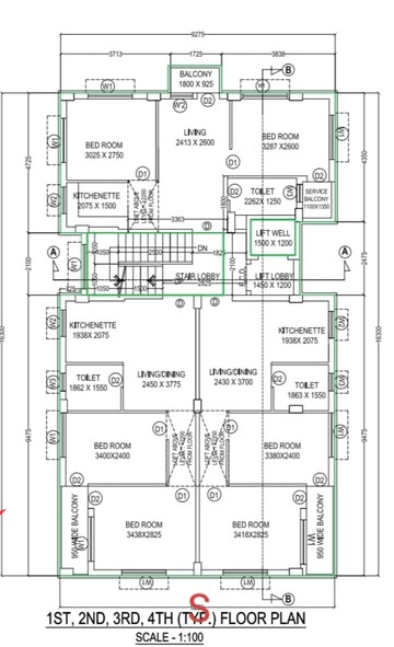 Floor Plan in 2 BHK Apartment at New Town – for Sale
