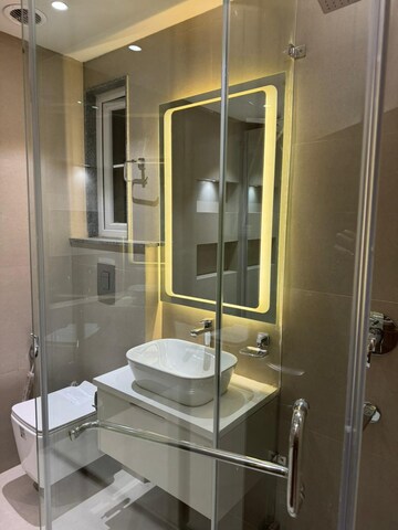 Bathroom in 3 BHK Builder Floor at Ansal Sushant Lok I, Sector 43 – for Rent