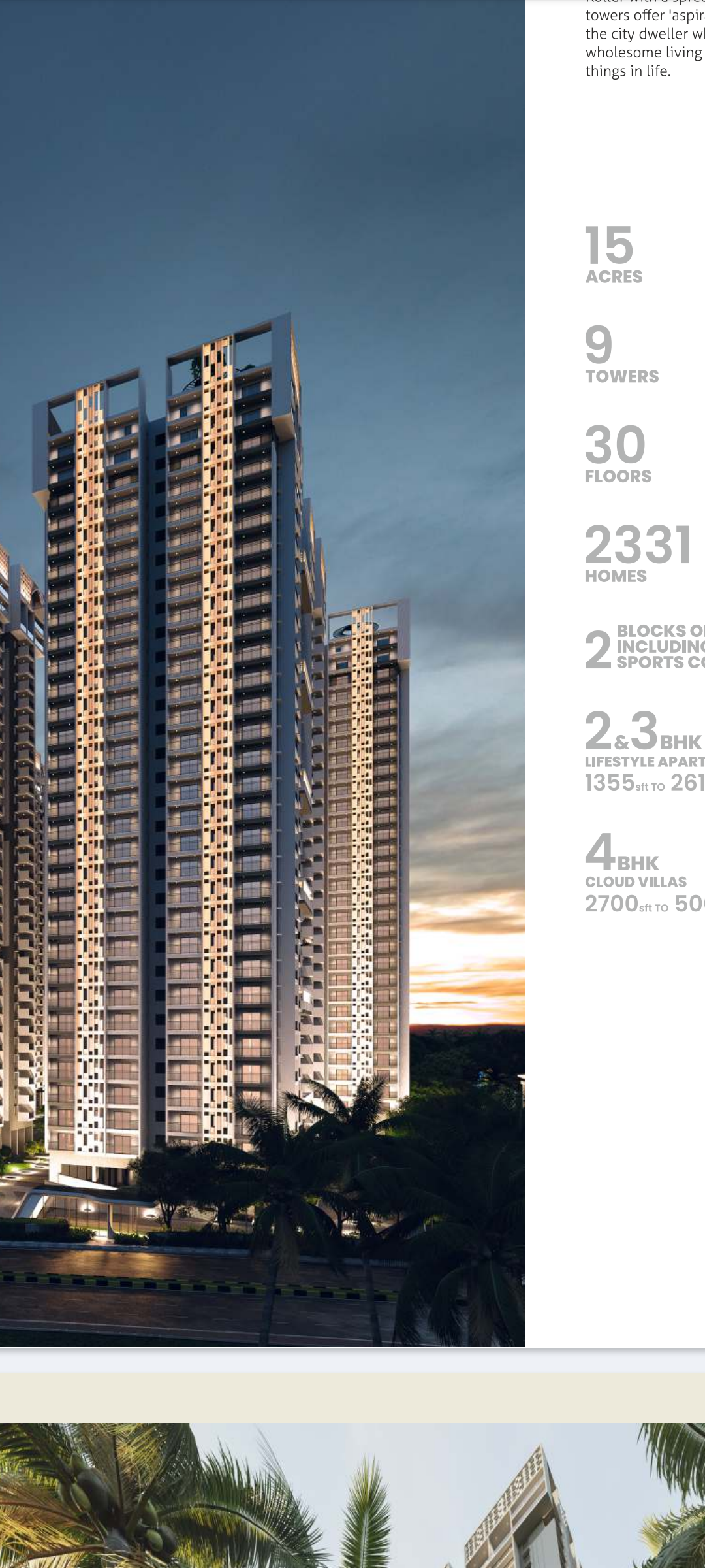 3 BHK + Pooja Room 2315 Sq.Ft. Apartment in Western Springs