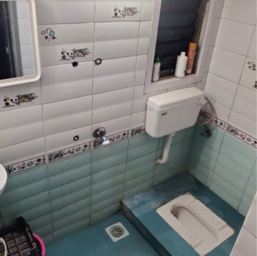 Bathroom in 1 BHK Apartment at Pooja Park CHS Mira Road, Hatkesh Udhog Nagar – for Rent